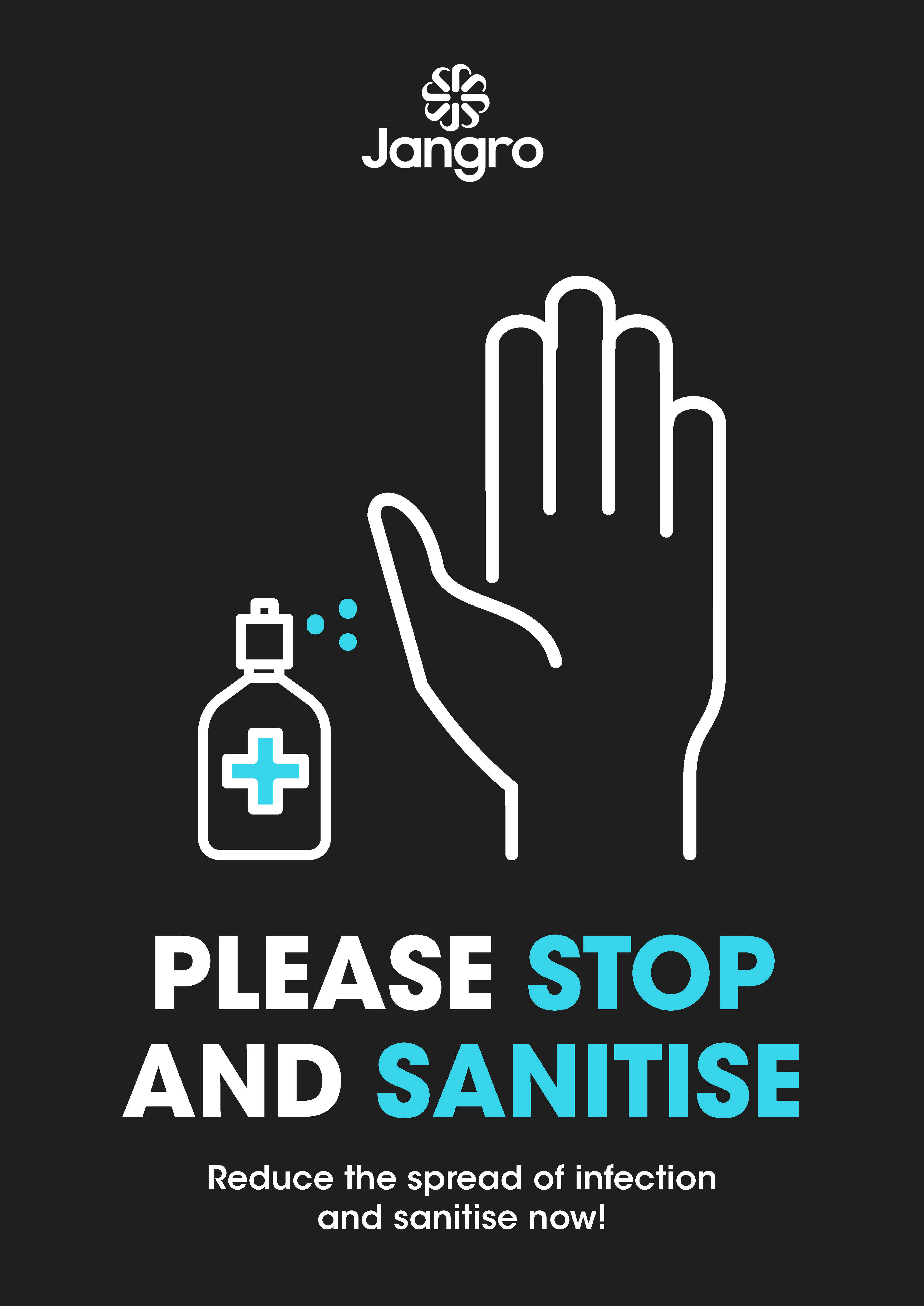 Stop & Sanitise Now - Poster