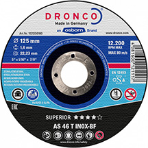 Dronco AS46T Inox 125 x 1 x 22mm Superior Cutting Disc